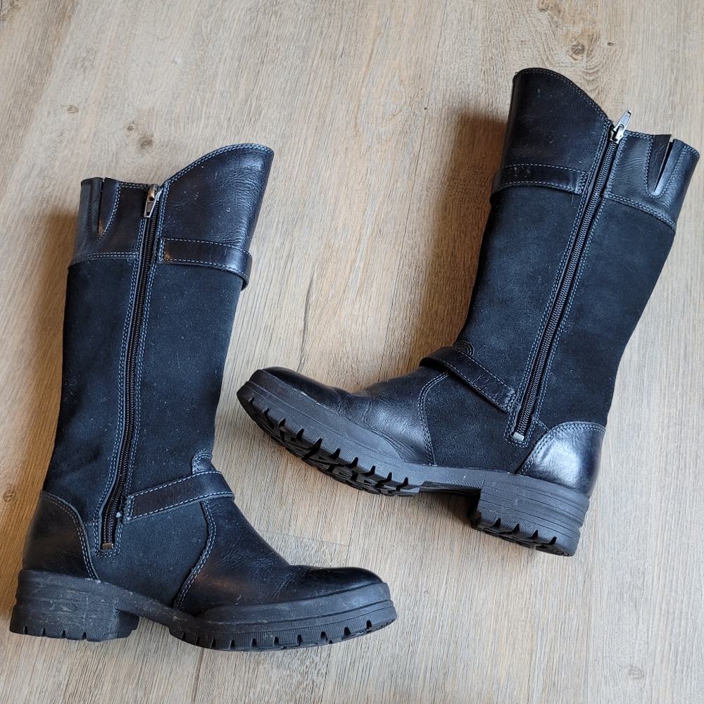 Merrell Black Leather & Suede Mid-Calf Winter Boots - Picture 4 of 11